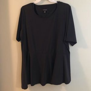 Lane Bryant Black Angled Shirt
